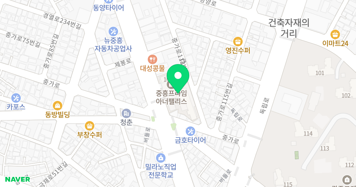 프라임 아너팰리스 위치 지도 - 광주광역시 북구 제봉로 266