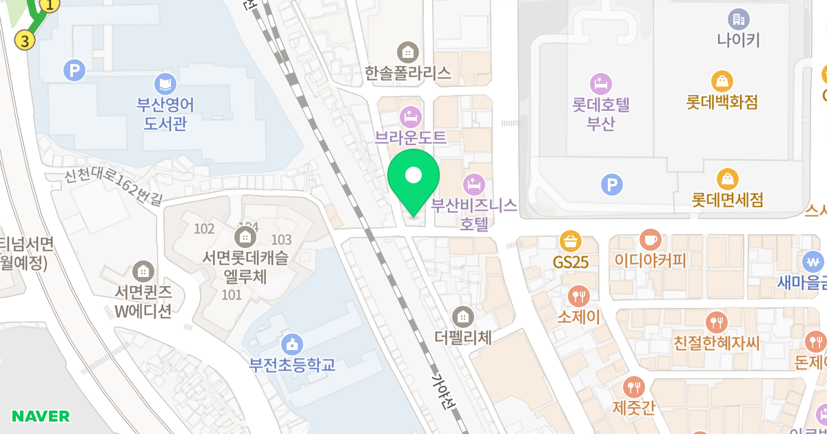 베네치아타워 위치 지도 - 부산광역시 부산진구 부전로65번길 14