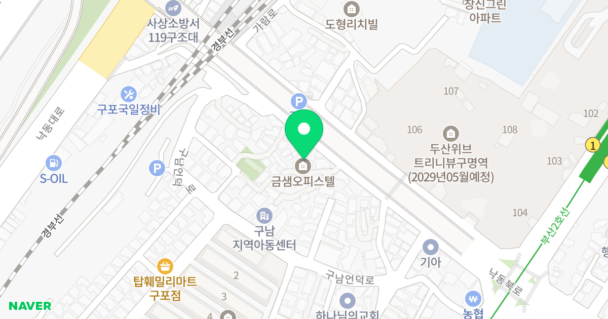금샘오피스텔 위치 지도 - 부산광역시 북구 낙동북로 652