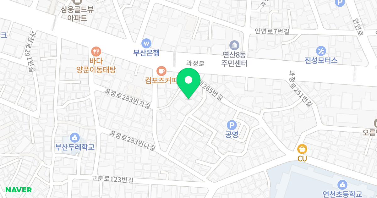 캐슬오피스텔 위치 지도 - 부산광역시 연제구 과정로265번나길 8