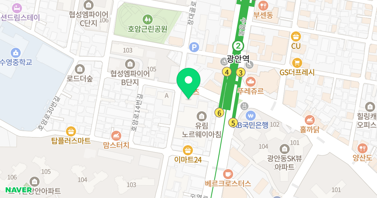 이린타워 위치 지도 - 부산광역시 수영구