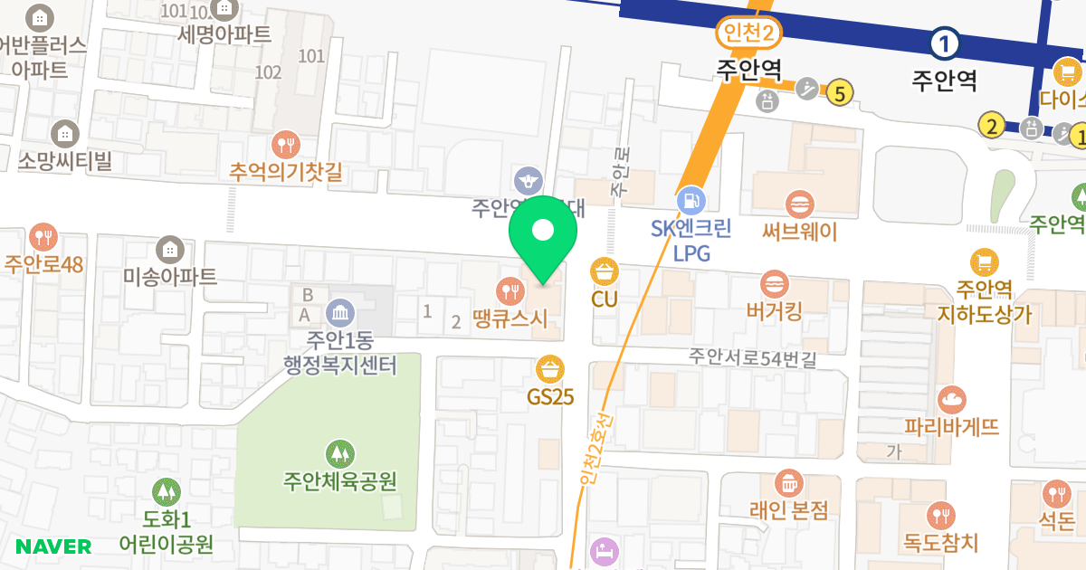 탑스퀘어 위치 지도 - 인천광역시 미추홀구 주안서로 57