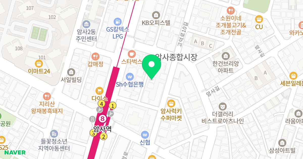 서울오피스텔 위치 지도 - 서울특별시 강동구 올림픽로98길 8-9