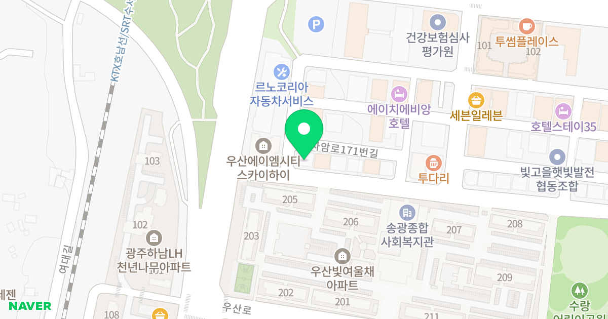 (1610-1) 위치 지도 - 광주광역시 광산구 사암로171번길 108