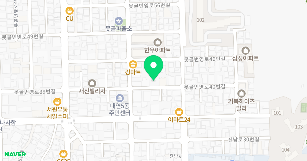 오케이센트럴시티 위치 지도 - 부산광역시 남구 못골번영로40번길 31
