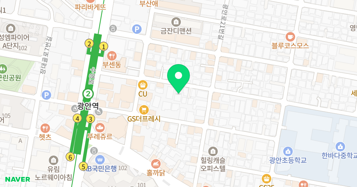흑석그린파크 위치 지도 - 부산광역시 수영구