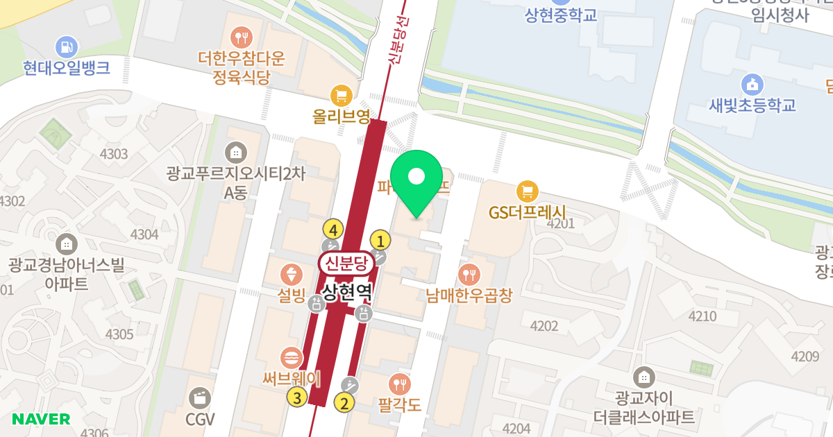 킴앤코 시티하임I 위치 지도 - 경기도 용인시 수지구 광교중앙로 316