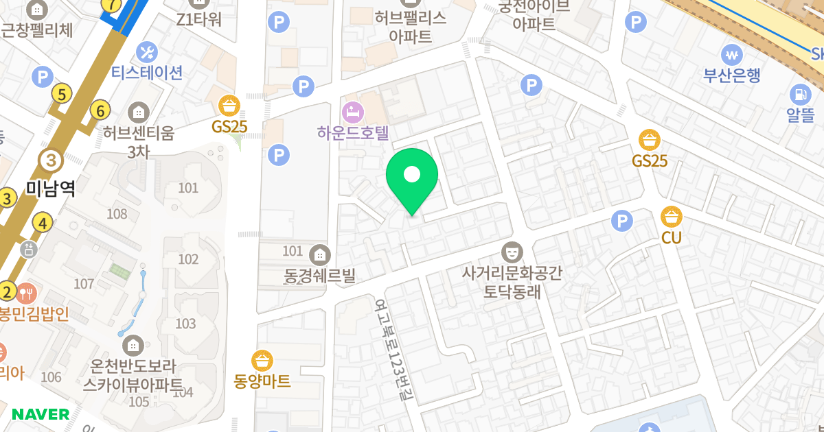 하이빌 위치 지도 - 부산광역시 동래구 충렬대로100번나길 14