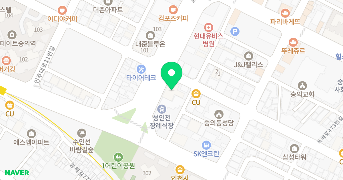더젠씨티 위치 지도 - 인천광역시 미추홀구 석정로 8