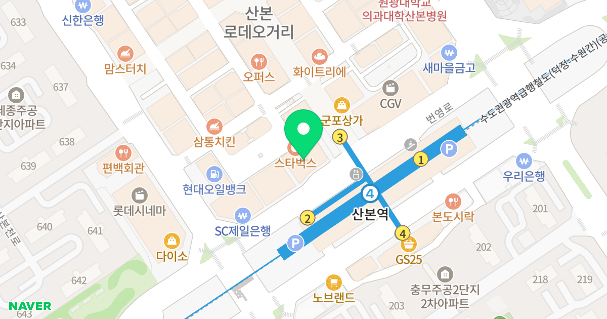 금화프라자 위치 지도 - 경기도 군포시 번영로 497