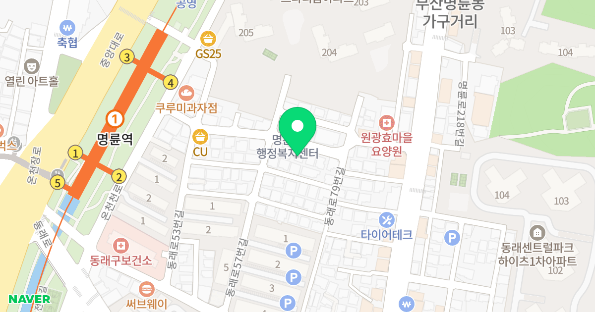 이엔드전오피스텔 위치 지도 - 부산광역시 동래구 명륜로207번길 21