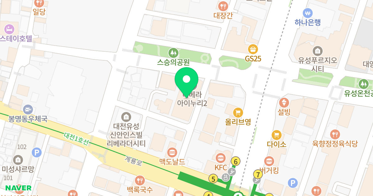 리베라 아이누리2 도시형생활주택 위치 지도 - 대전광역시 유성구 온천로 26