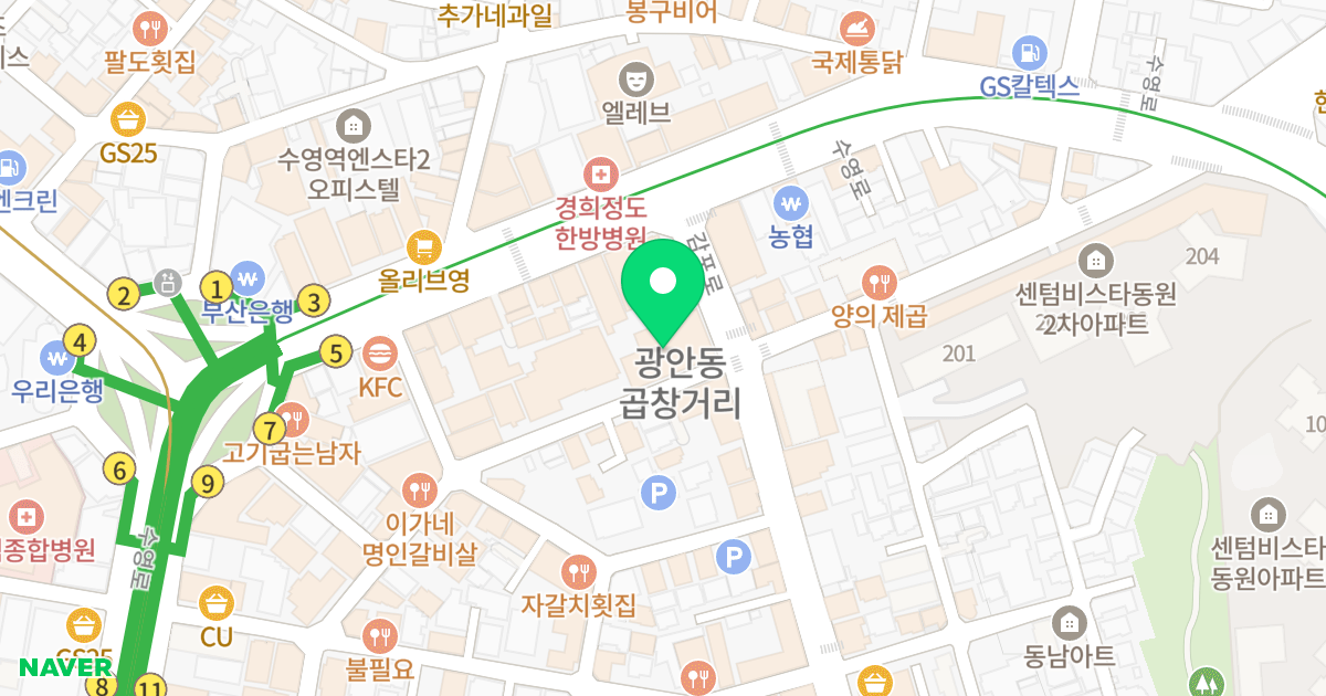 더 폼타워 위치 지도 - 부산광역시 수영구 무학로9번길 141