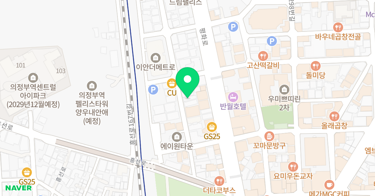 나안오피스텔 위치 지도 - 경기도 의정부시 흥선로177번길 24