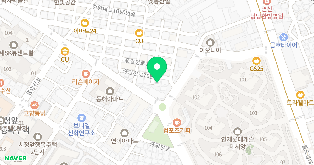 힐링하우스 위치 지도 - 부산광역시 연제구