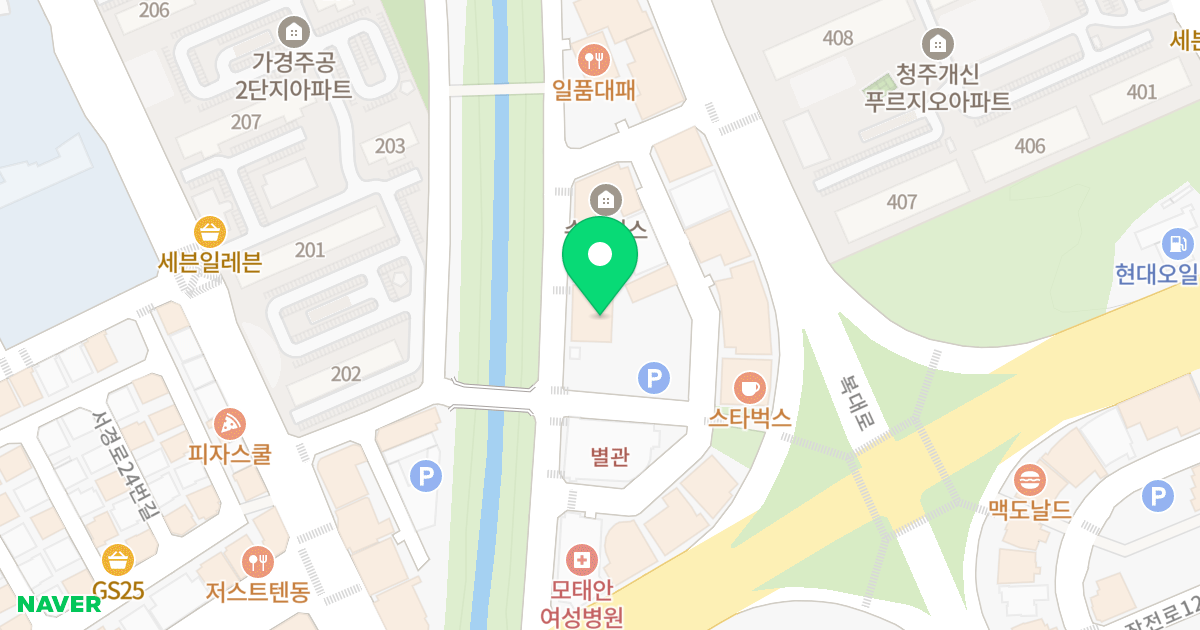 (709) 위치 지도 - 충청북도 청주시 서원구 복대로17번길 27