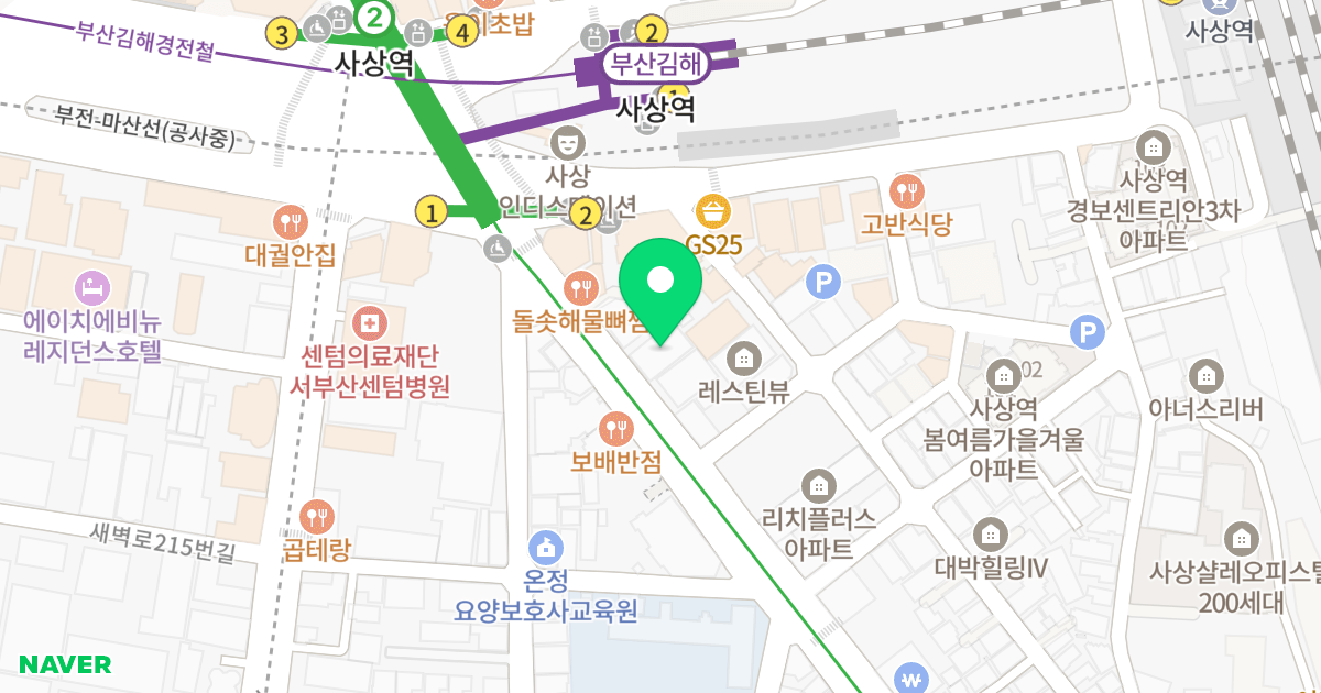 괘법동 그랑드-2 위치 지도 - 부산광역시 사상구 사상로 176