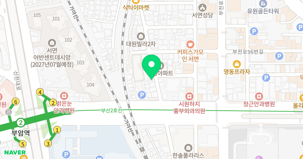 스타원룸투 위치 지도 - 부산광역시 부산진구 가야대로747번길 7