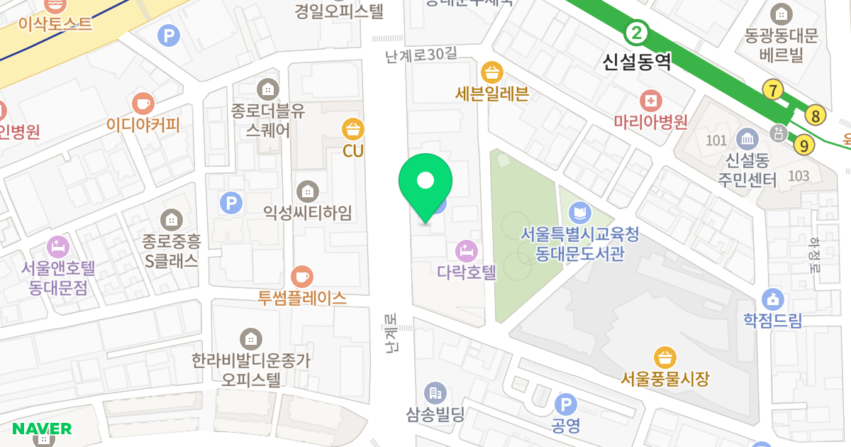 드림빌리지 오피스텔 위치 지도 - 서울특별시 동대문구 난계로 246