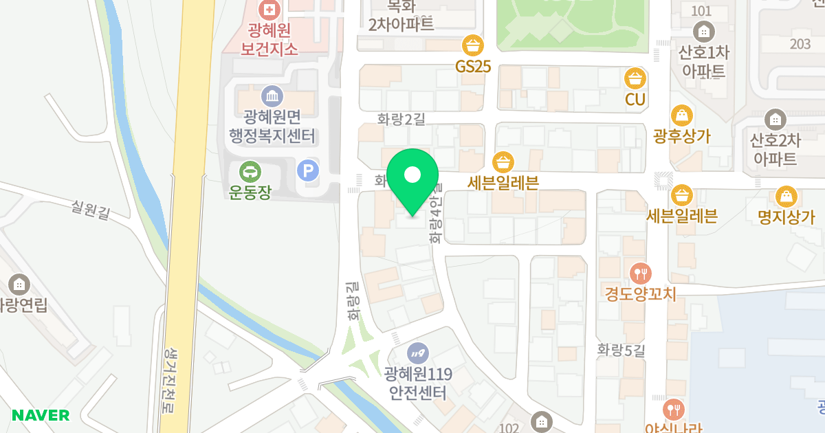 광혜원 주상복합 위치 지도 - 충청북도 진천군 광혜원면 화랑4안길 19