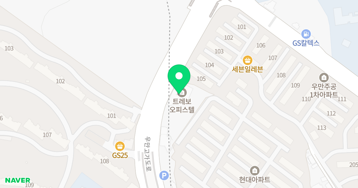 트레보 위치 지도 - 경기도 수원시 팔달구 권광로 386
