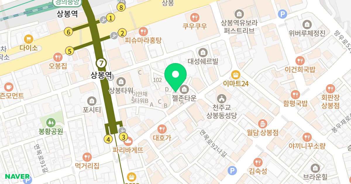 YMS TOWER A 위치 지도 - 서울특별시 중랑구 면목로92길 27