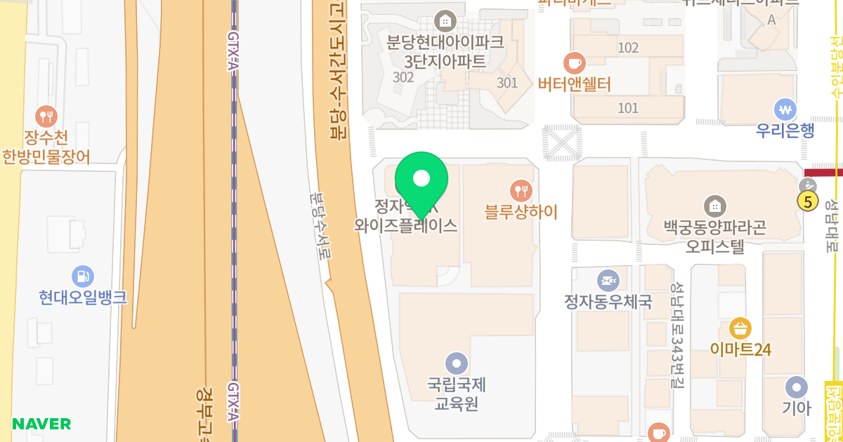 정자역 AK 와이즈플레이스 위치 지도 - 경기도 성남시 분당구