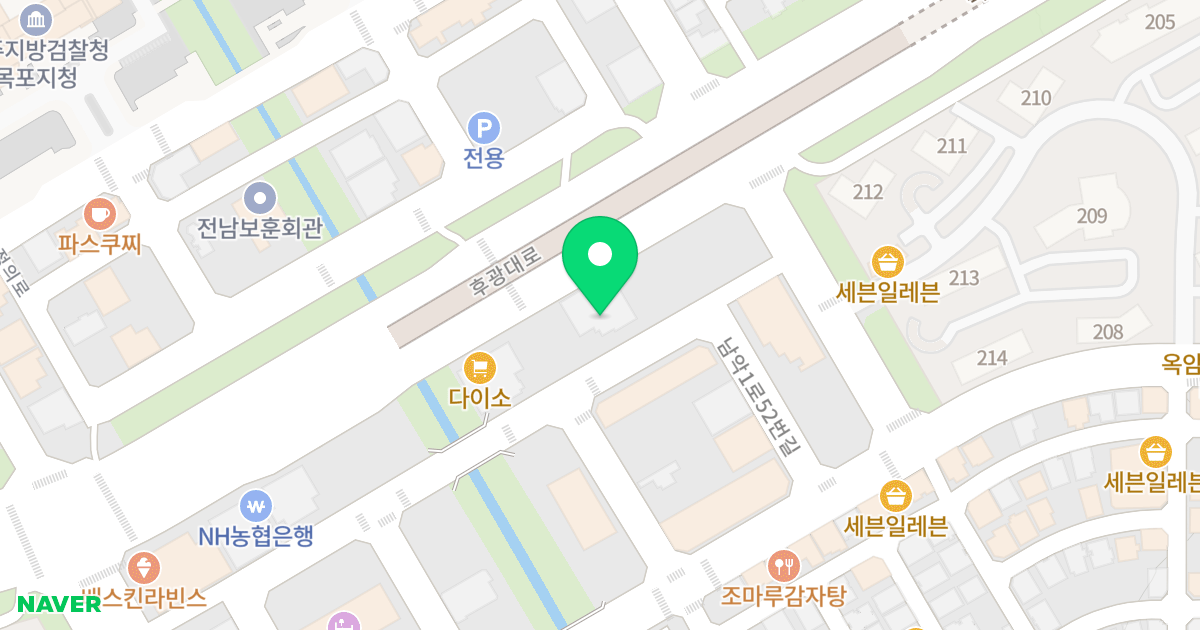 더벨류넘버1 위치 지도 - 전라남도 목포시 후광대로 134