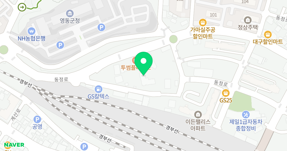 골든렉시움 위치 지도 - 충청북도 영동군 영동읍 동정로 30