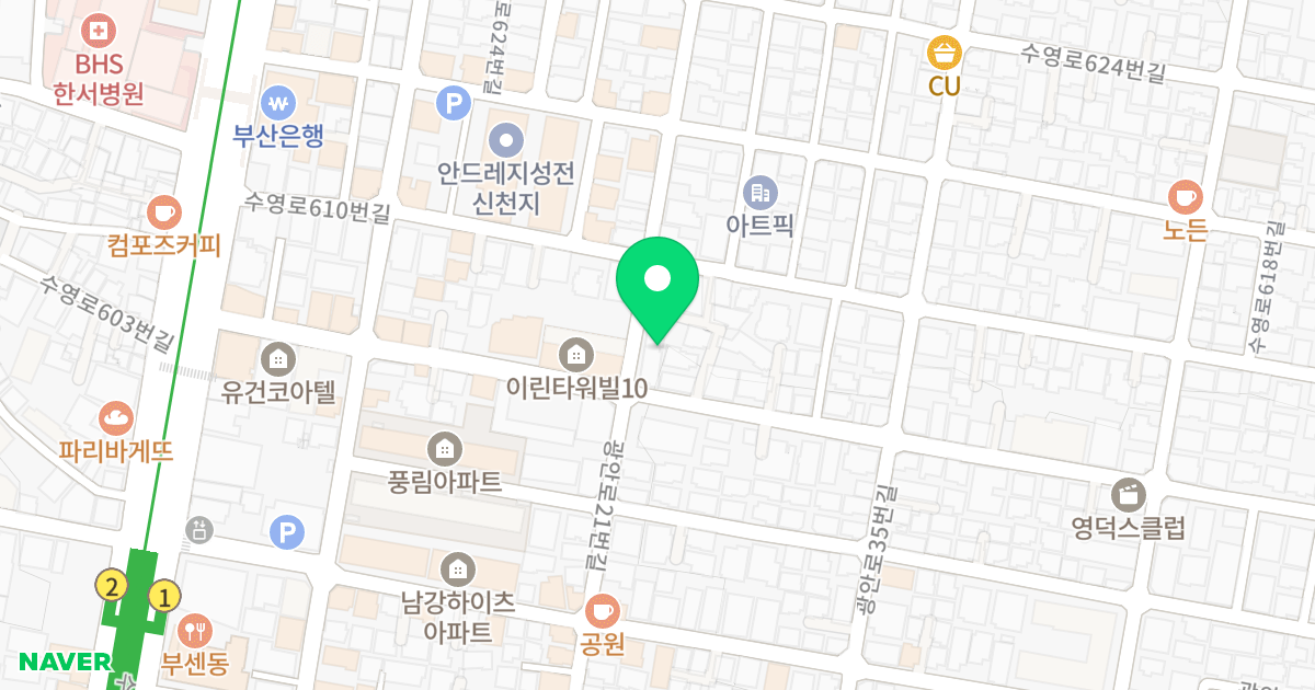 광안동 파크블루 위치 지도 - 부산광역시 수영구 무학로22번길 47