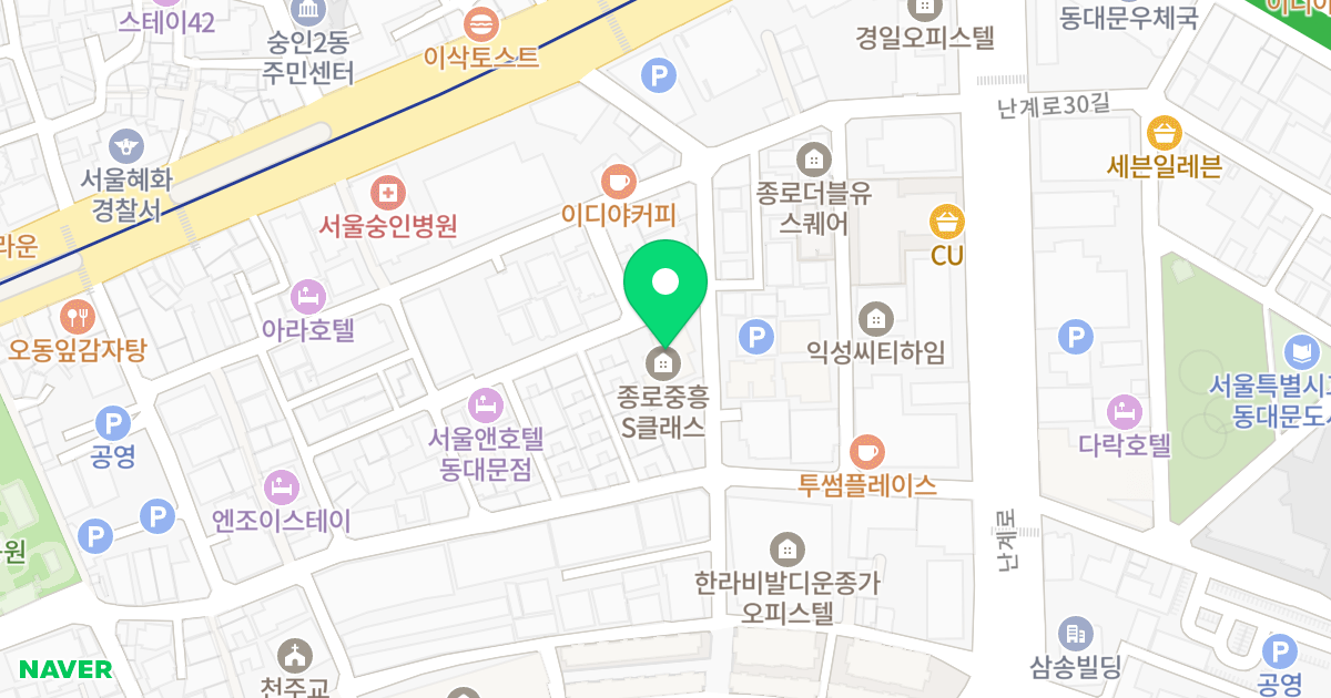 종로 중흥 S클래스 위치 지도 - 서울특별시 종로구 종로66길 28