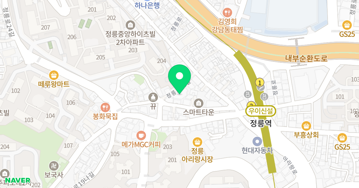 정안타워빌 위치 지도 - 서울특별시 성북구