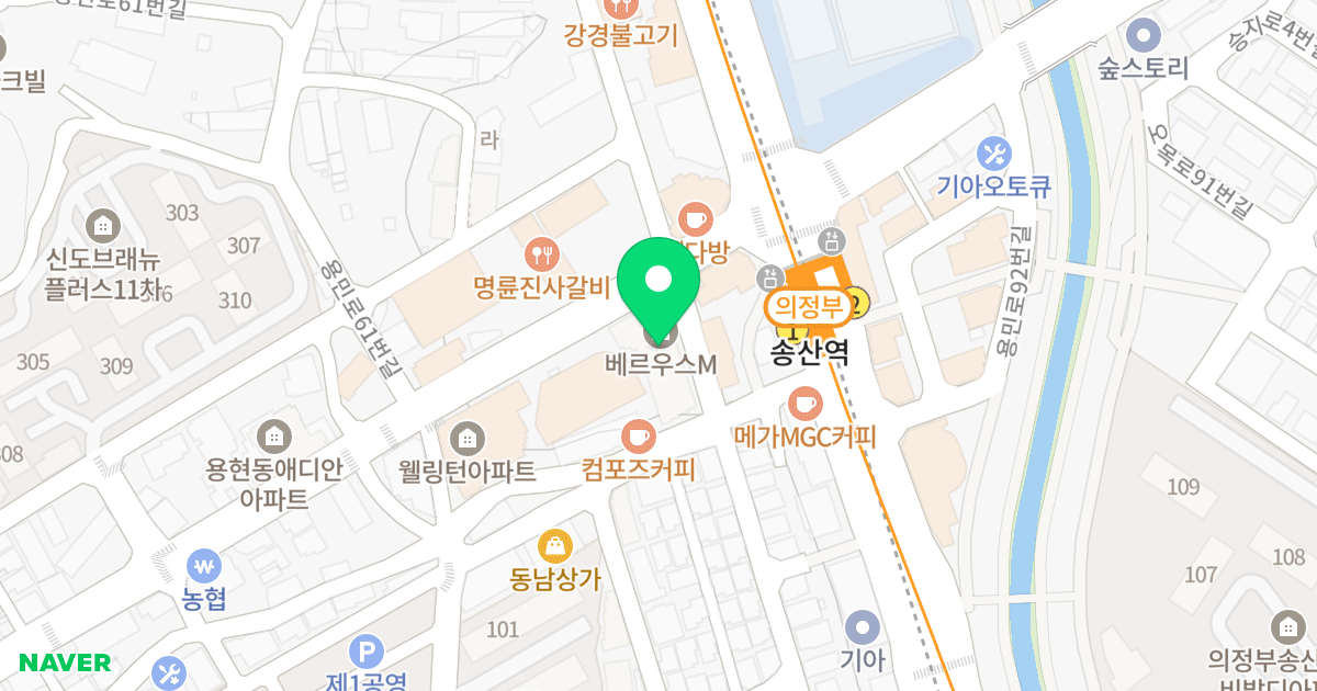 베르우스M 위치 지도 - 경기도 의정부시 용민로 74