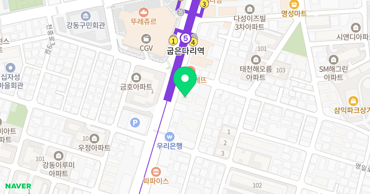 강동 디앤써밋 위치 지도 - 서울특별시 강동구 양재대로 1560