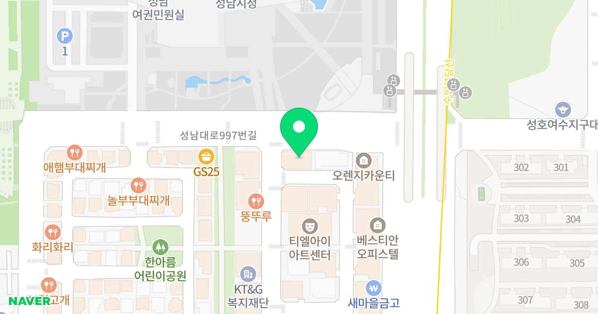 시그너스 위치 지도 - 경기도 성남시 중원구 성남대로997번길 11