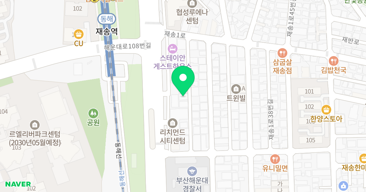 센텀행복빌 위치 지도 - 부산광역시 해운대구 재송1로14번길 22