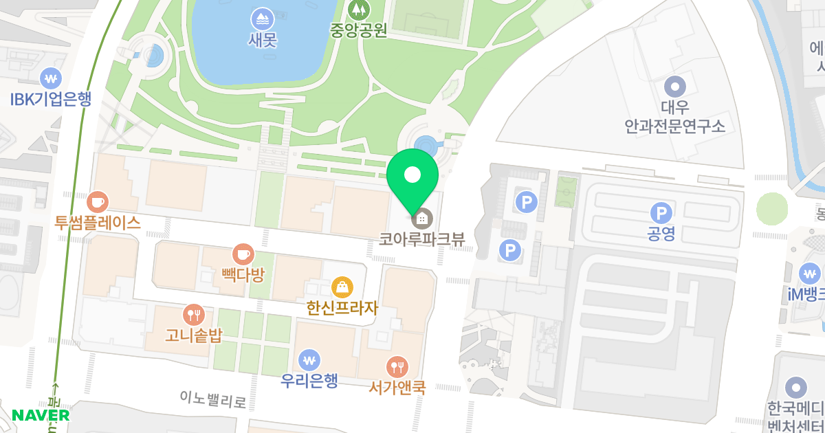 코아루파크뷰 위치 지도 - 대구광역시 동구 첨복로 33