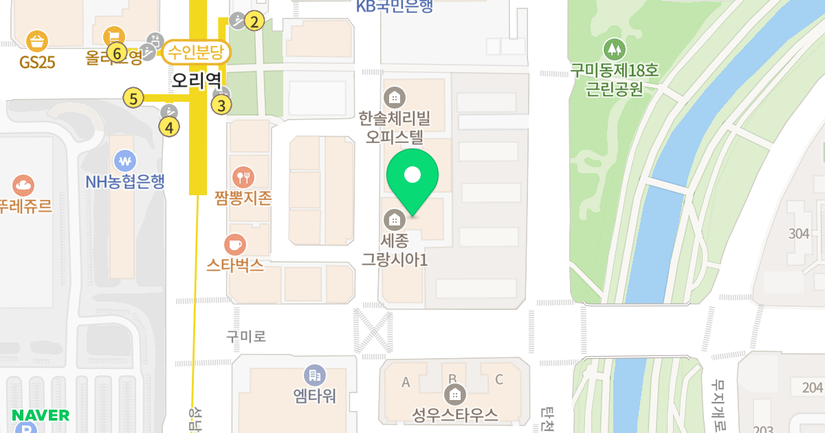 세종그랑시아｜ 위치 지도 - 경기도 성남시 분당구 구미로9번길 8