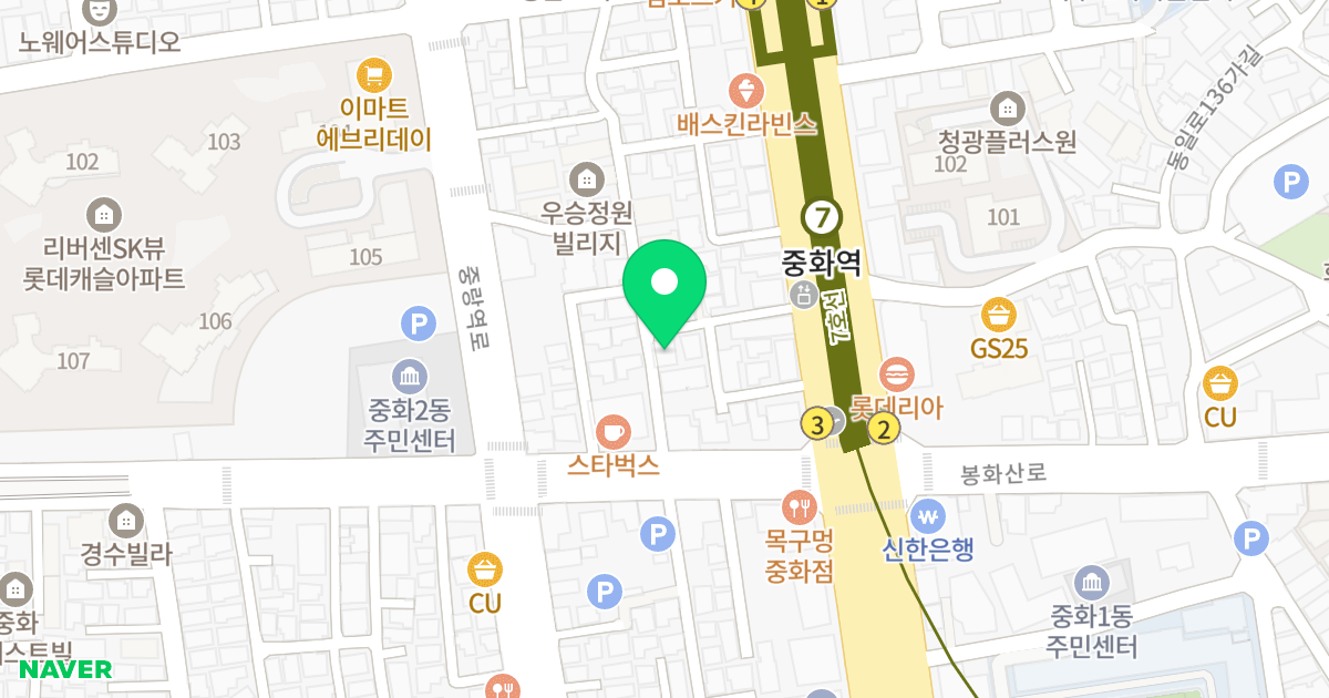 아가페하우스 위치 지도 - 서울특별시 중랑구 봉화산로15길 8