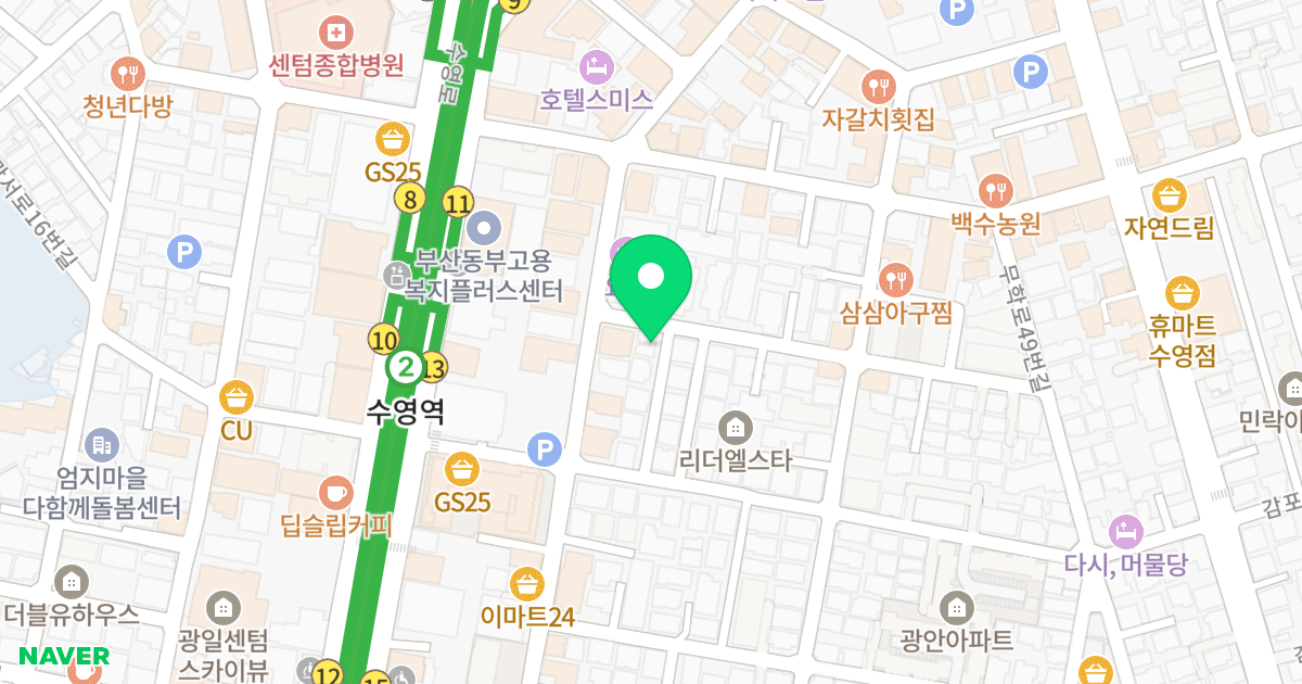 디아이라뷰 위치 지도 - 부산광역시 수영구 수영로674번길 6