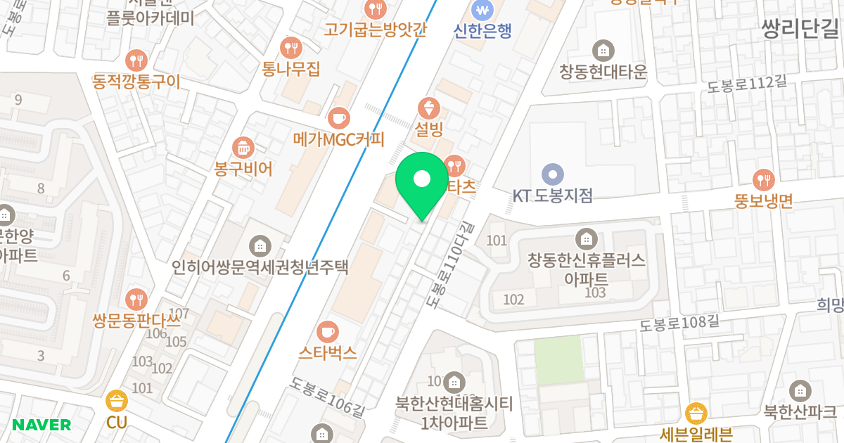 야베스오피스텔 위치 지도 - 서울특별시 도봉구