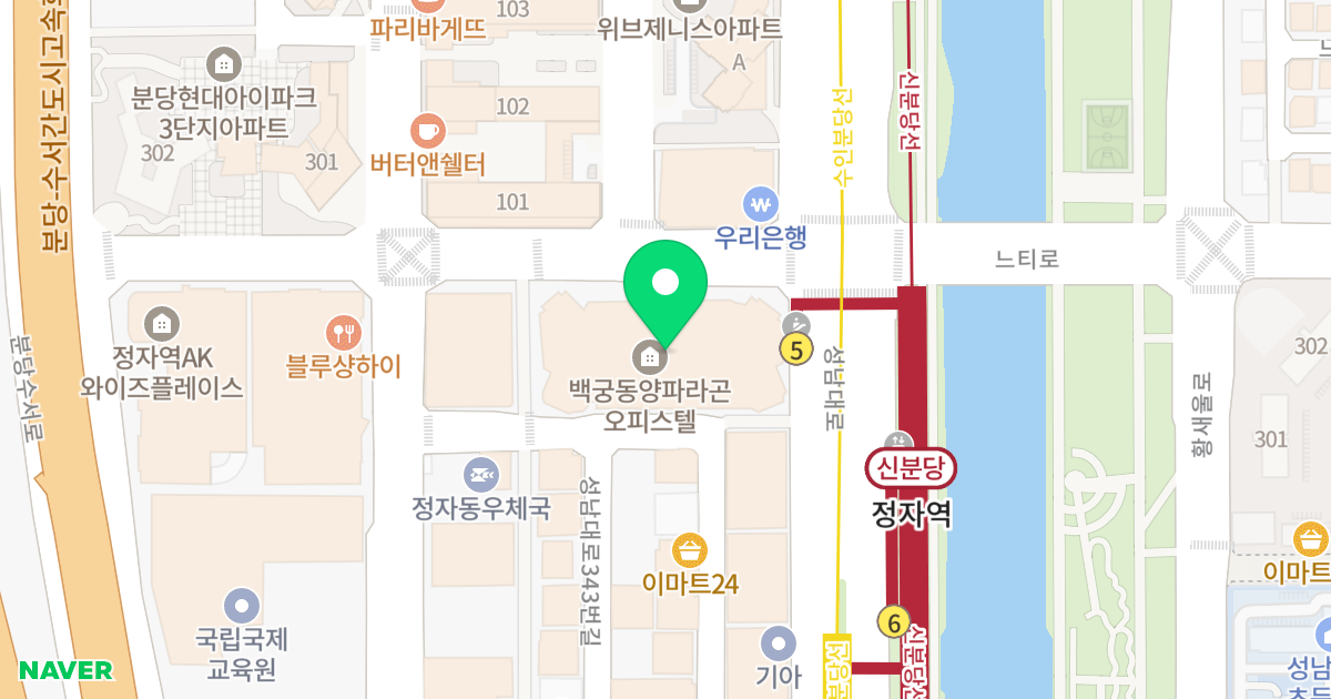 백궁 동양파라곤 위치 지도 - 경기도 성남시 분당구 느티로 22