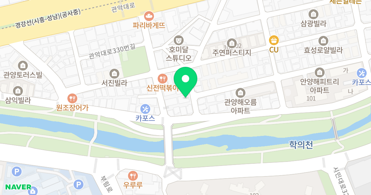 베네치아 위치 지도 - 경기도 안양시 동안구 관양로 131-5