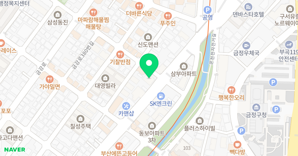 산들마을 위치 지도 - 부산광역시 금정구