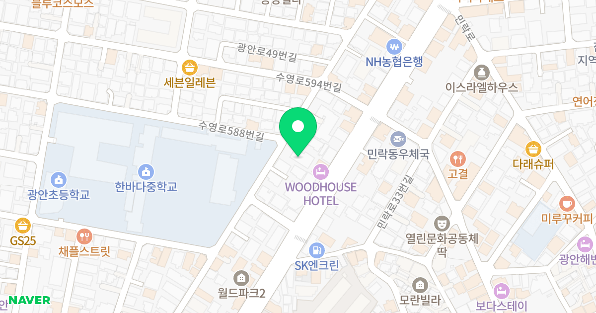 태백파크 위치 지도 - 부산광역시 수영구 광안로49번길 56
