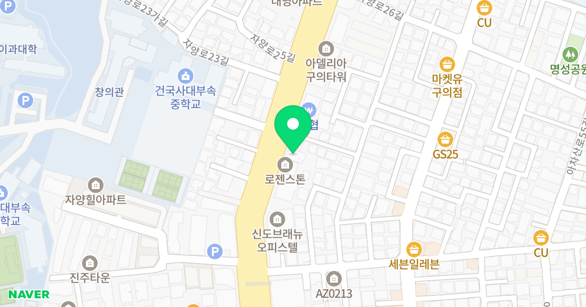 광진팰리스 위치 지도 - 서울특별시 광진구 자양로 144-1