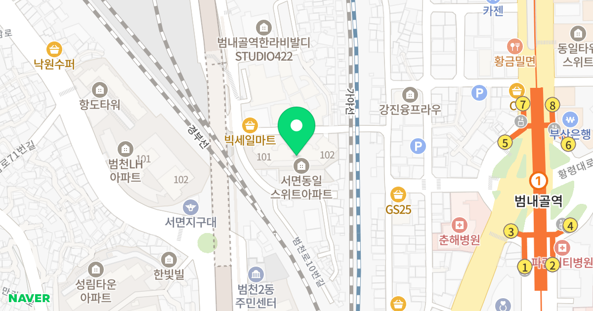 서면동일스위트 위치 지도 - 부산광역시 부산진구 범천로12번길 8