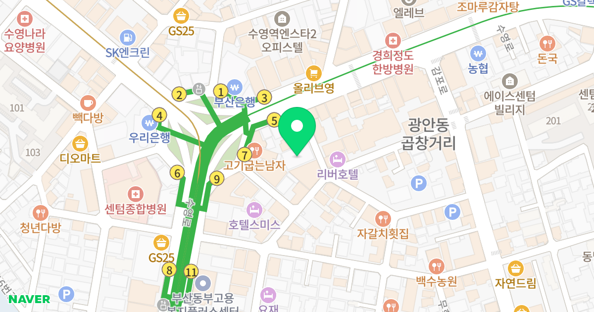에이스센텀스카이뷰 위치 지도 - 부산광역시 수영구 수영로702번길 10