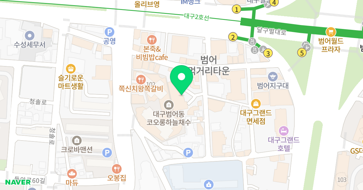 범어역 아이위시 위치 지도 - 대구광역시 수성구 동대구로59길 14-19