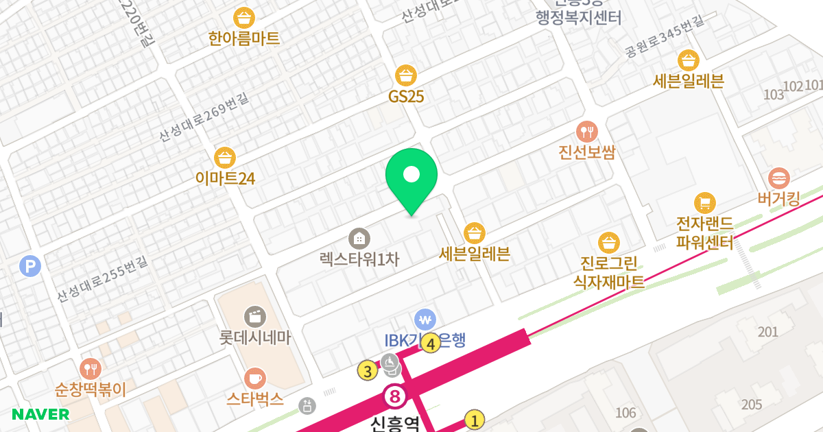 렉스타워2차 위치 지도 - 경기도 성남시 수정구 공원로339번길 29